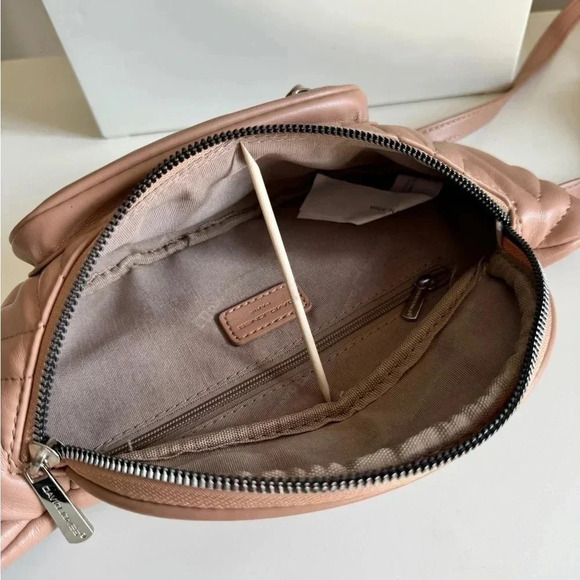 NWT Handbag Oval Design Print Zipper Crossbody Bag TAUPE - Picture 8 of 9